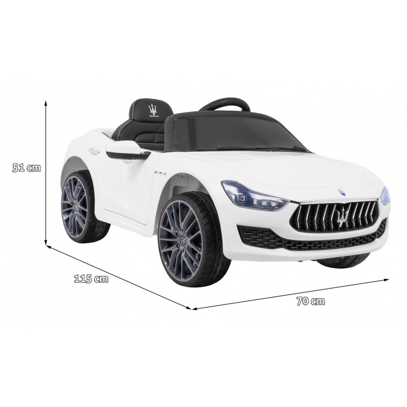 Maserati Ghibli ühekohaline elektriauto, valge