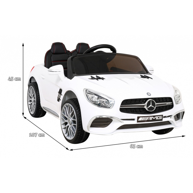 Mercedes Benz AMG SL65 S, ühekohaline elektriauto lastele, valge