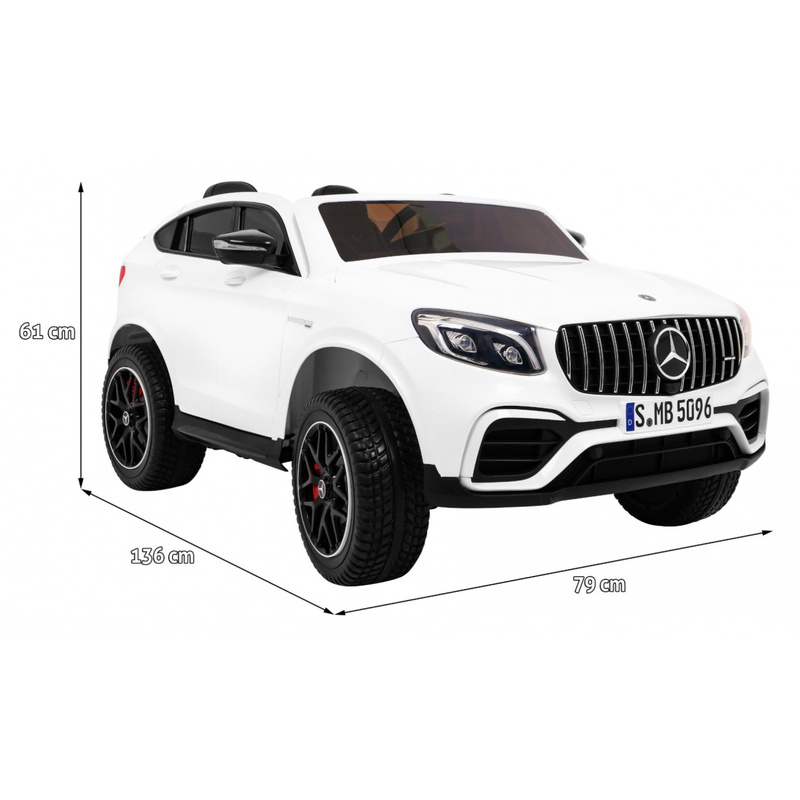 Mercedes Benz GLC 63S ühekohaline elektriauto, valge