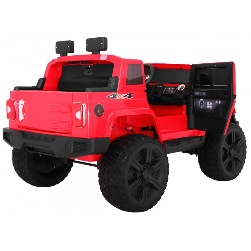 Mighty Jeep 4x4 elektriauto lastele, punane