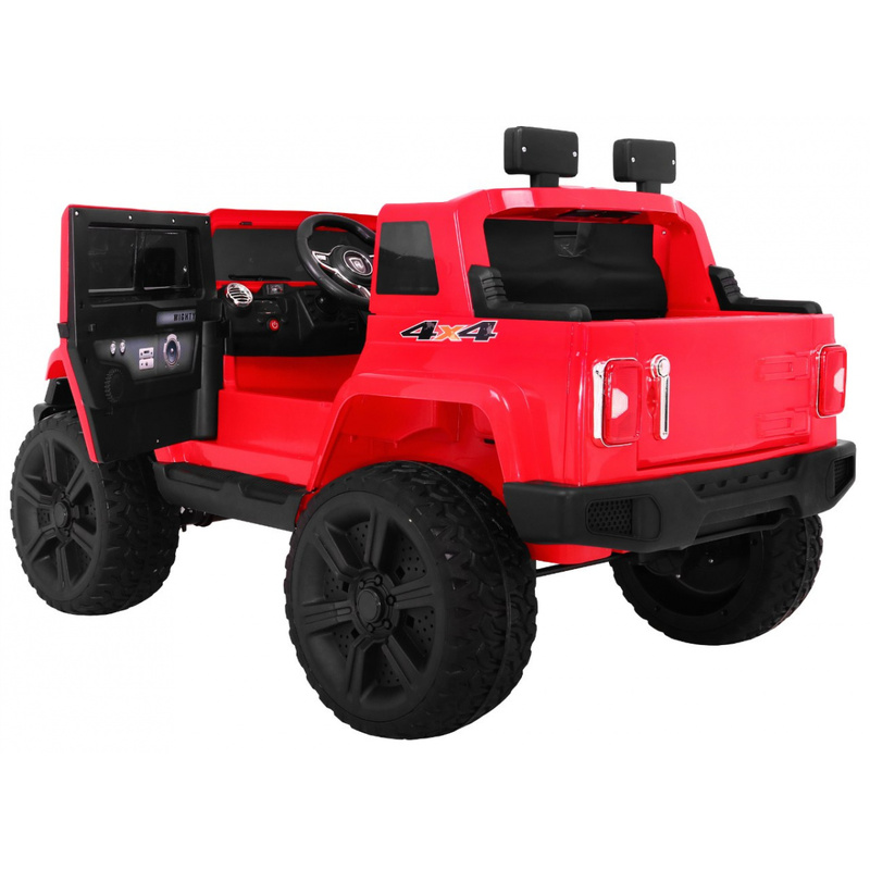 Mighty Jeep 4x4 elektriauto lastele, punane