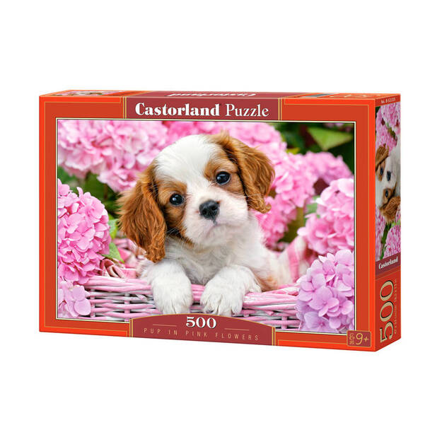 Castorland Pup in Pink Flowers, 500 tk