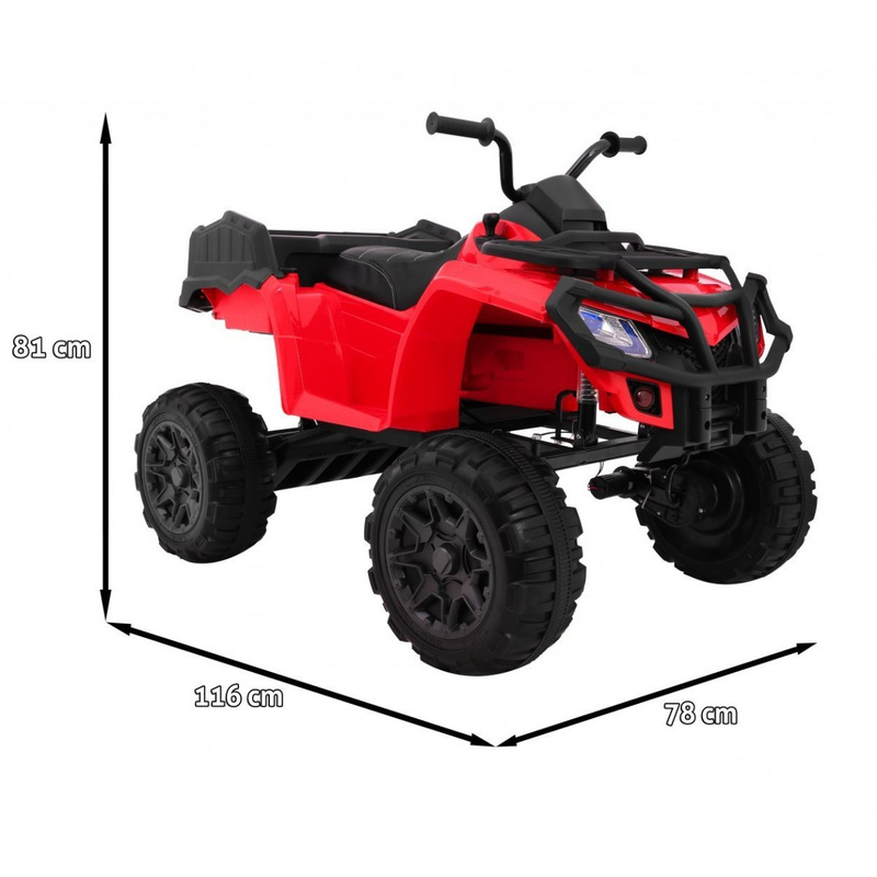 Quad XL ATV koos pagasiriiuliga, punane