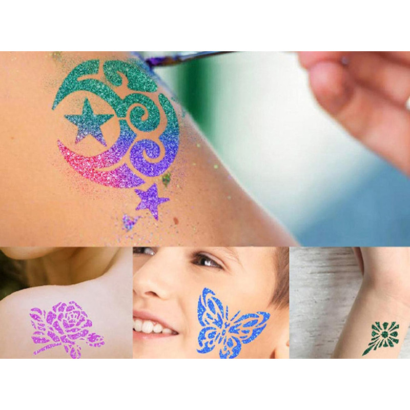 Suur glitter tattoo komplekt