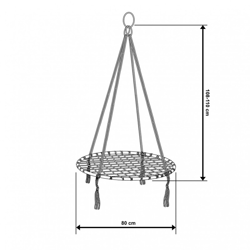 Läbimõeldud võrkkiik, 80 cm, hall