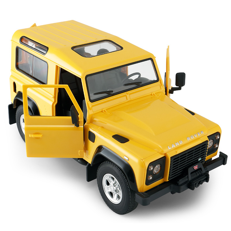 Land Rover Defender kaugjuhtimispuldiga auto, 1:14, kollane