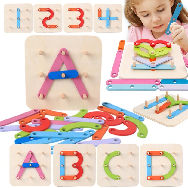 Puidust Montessori puzzle mäng