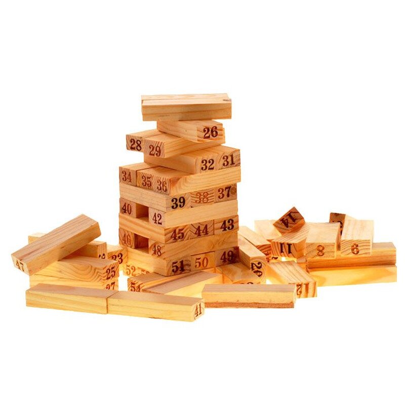 Puidust pusletorn - Jenga, 54 tükki