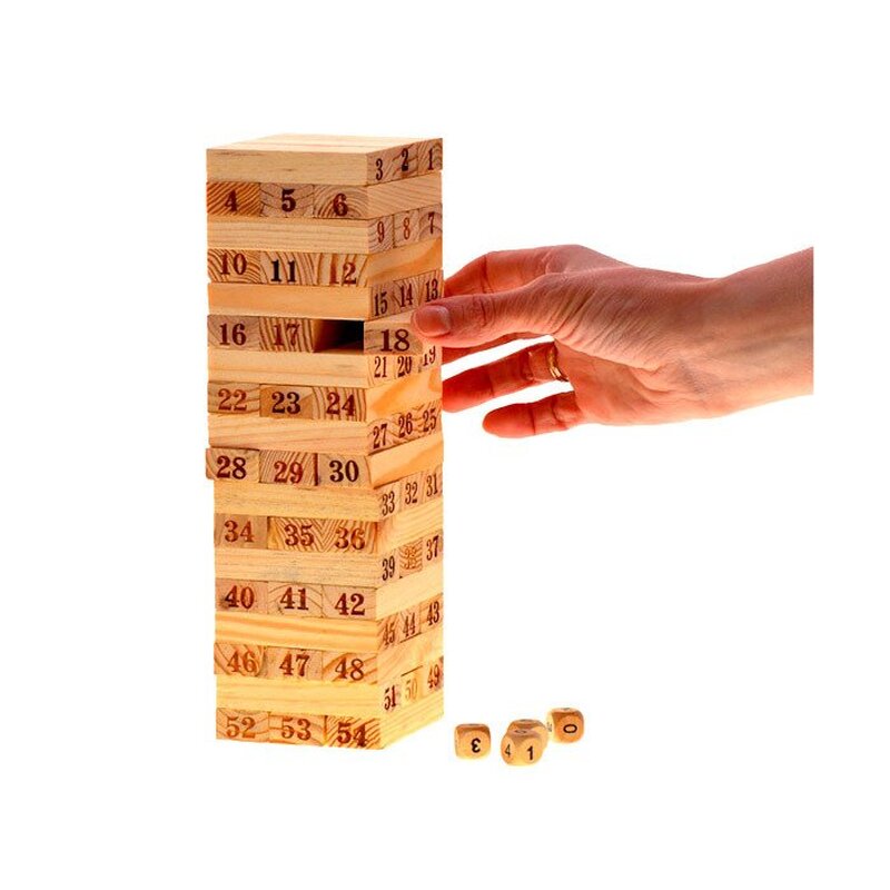 Puidust pusletorn - Jenga, 54 tükki