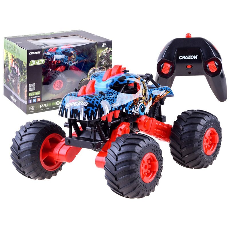 Kaugjuhtimisega veoauto Monster DINO 4x4, punane