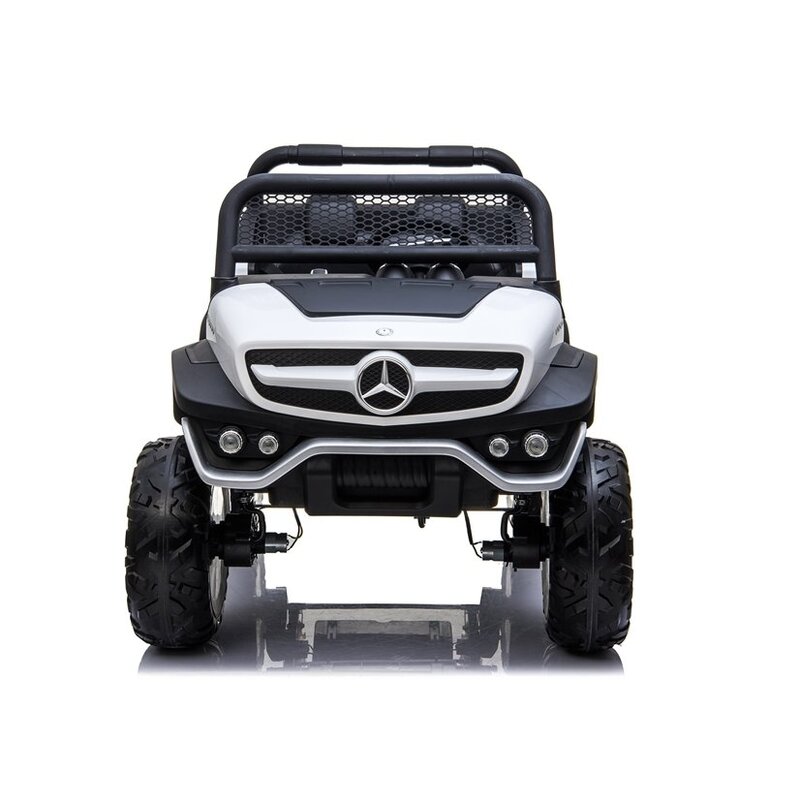 Laste ühekohaline elektriauto Mercedes Unimog, valge