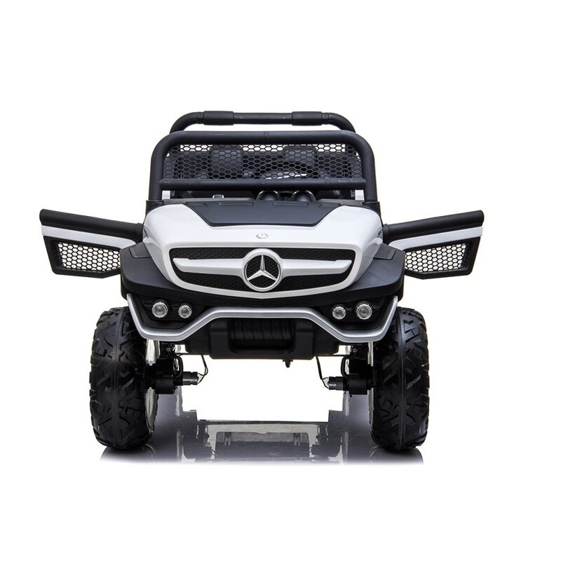 Laste ühekohaline elektriauto Mercedes Unimog, valge