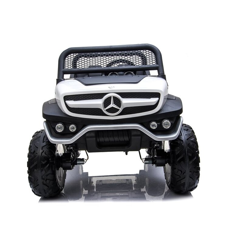 Laste ühekohaline elektriauto Mercedes Unimog, valge