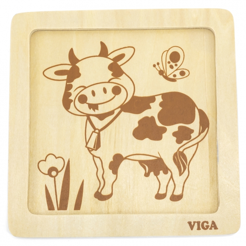 Puidust puzzle Viga, lehm