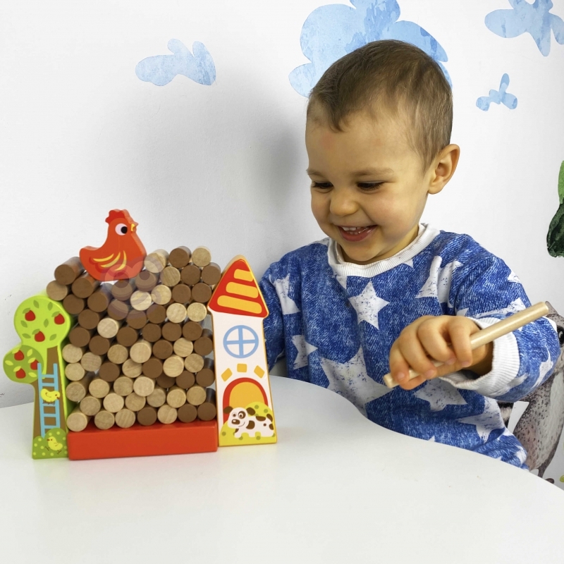 Tooky Toy puidust talu Jenga mäng