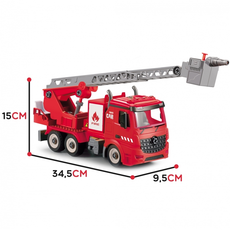 Ehituskomplekt - tuletõrjeauto, 74 elementi