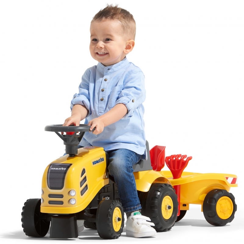 Falk Baby Komatsu traktor, kollane