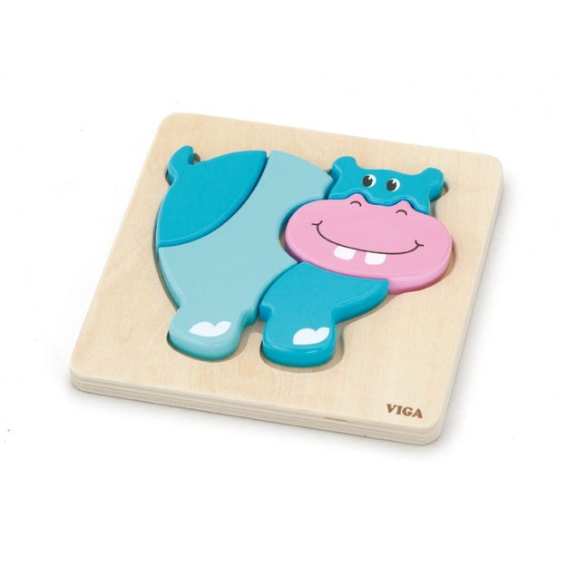 Puidust puzzle Mini - Begemotas