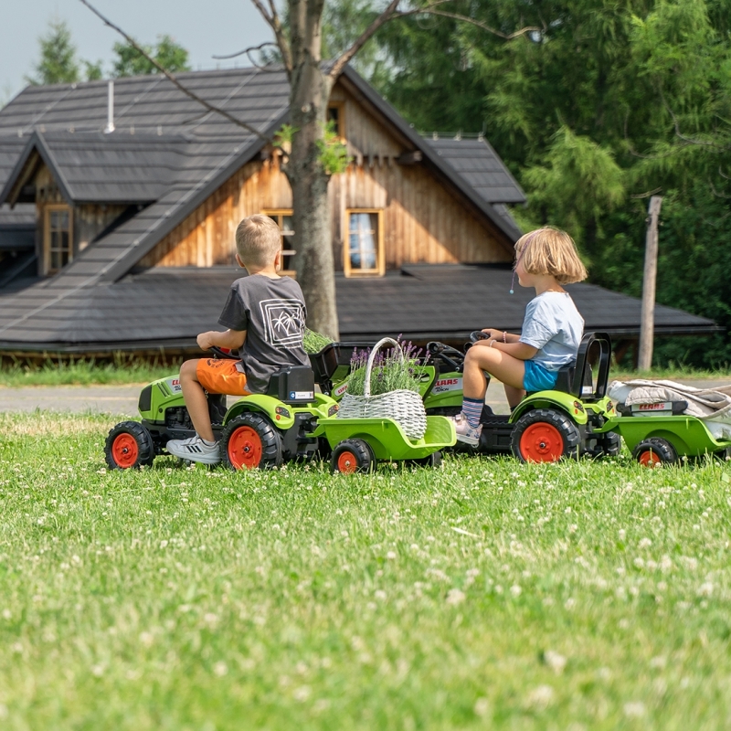 Pedaltraktor koos haagisega, roheline