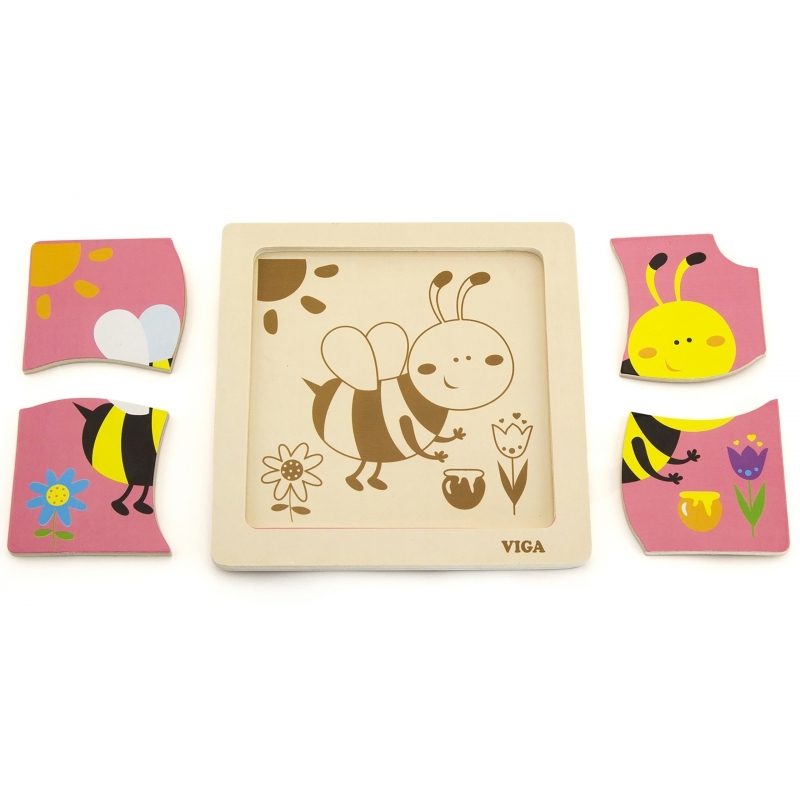 Puidust puzzle Viga, mesilane