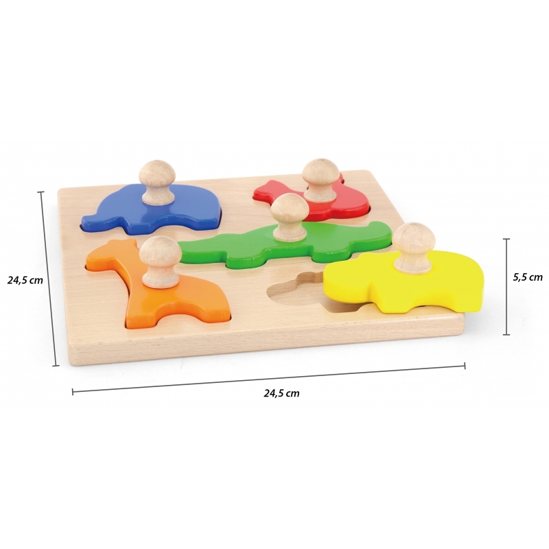 Puidust puzzle Viga, loomad