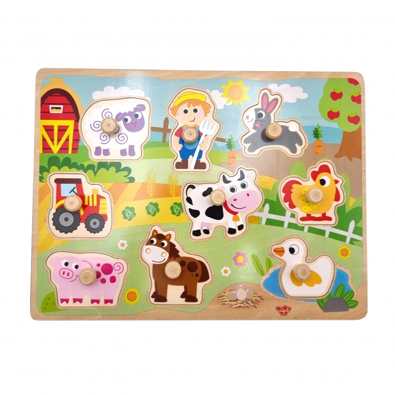 Tooky Toy puidust puzzle, talu