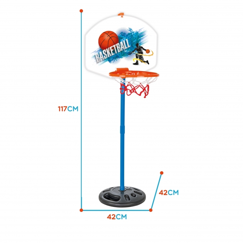 Korvpalli komplekt koos palliga, 117 cm