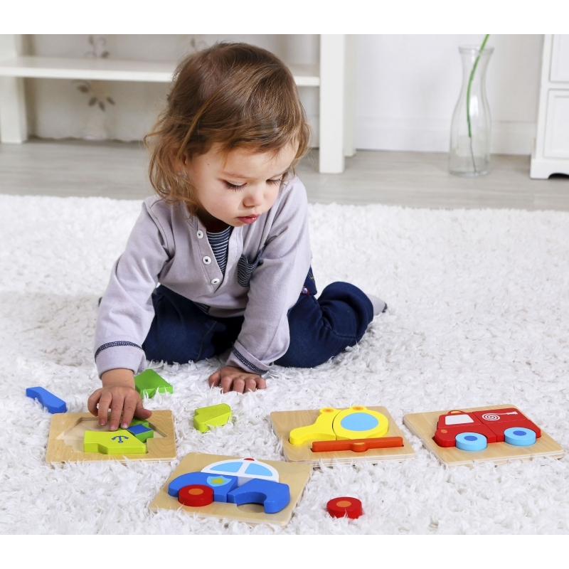 Tooky Toy Mini puidust puzzle, laev