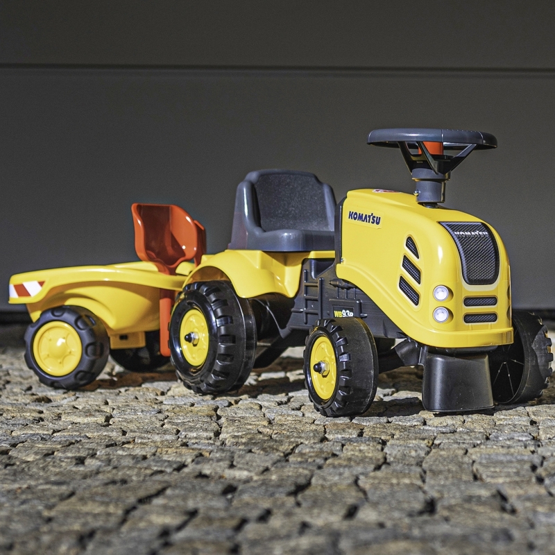 Falk Baby Komatsu traktor, kollane