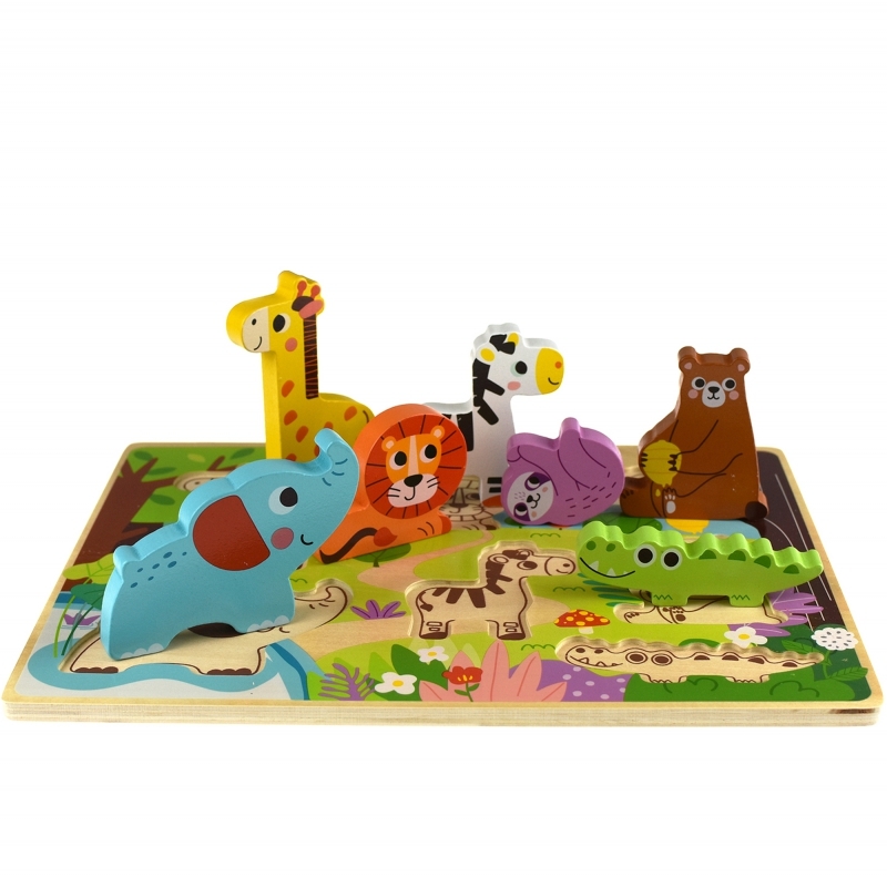 Tooky Toy puidust puzzle, metsloomad