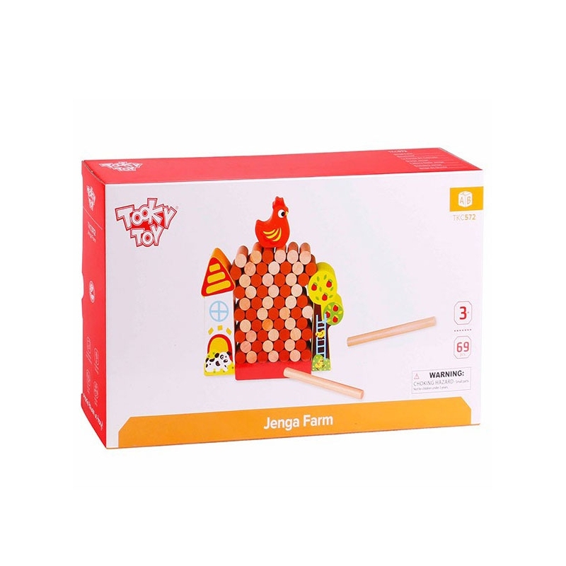 Tooky Toy puidust talu Jenga mäng