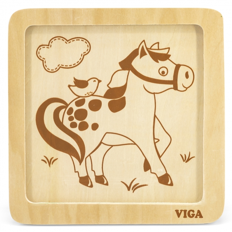 Puidust puzzle Viga, hobune