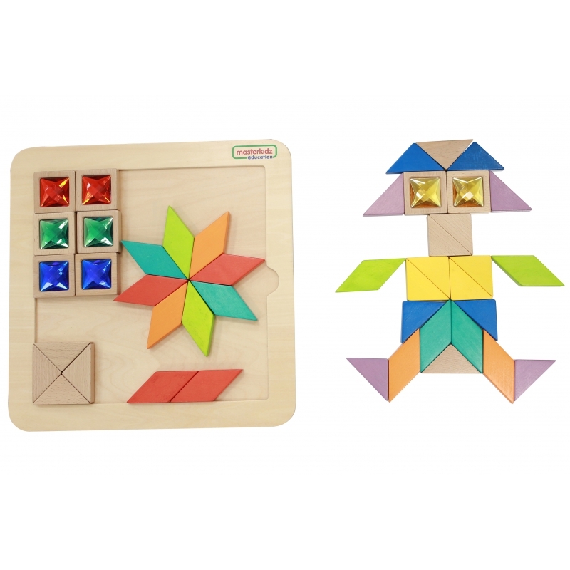 Puidust mosaiikpuzzle Tangram