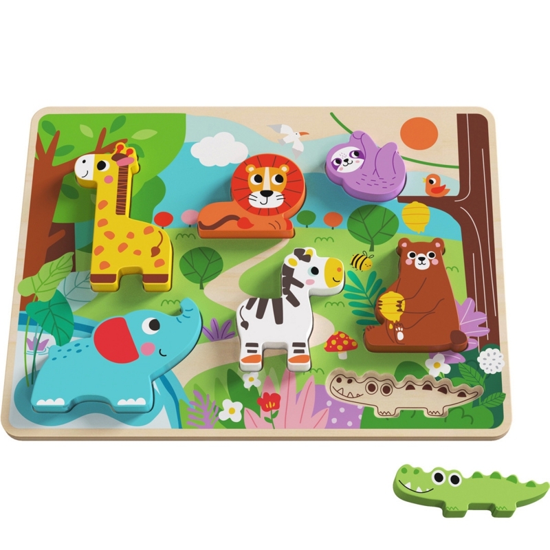 Tooky Toy puidust puzzle, metsloomad