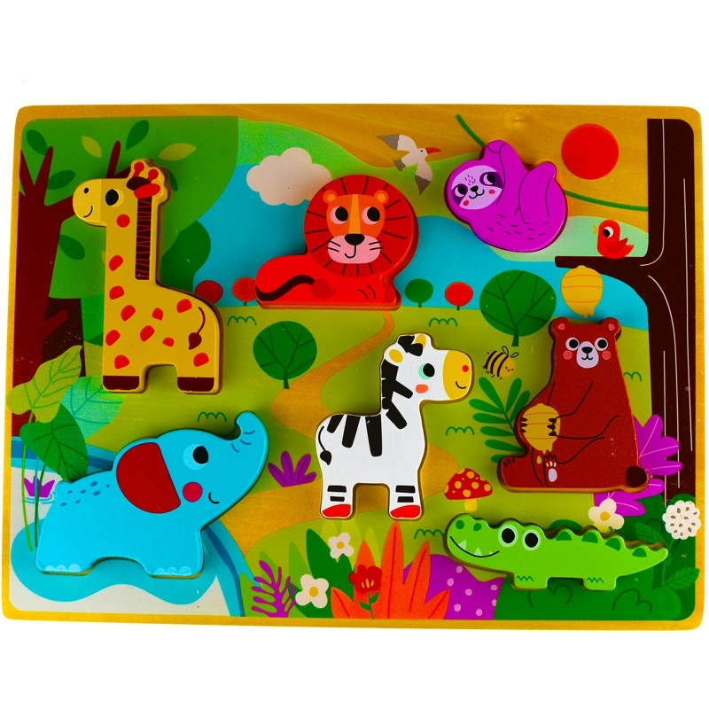 Tooky Toy puidust puzzle, metsloomad