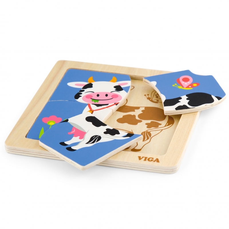 Puidust puzzle Viga, lehm