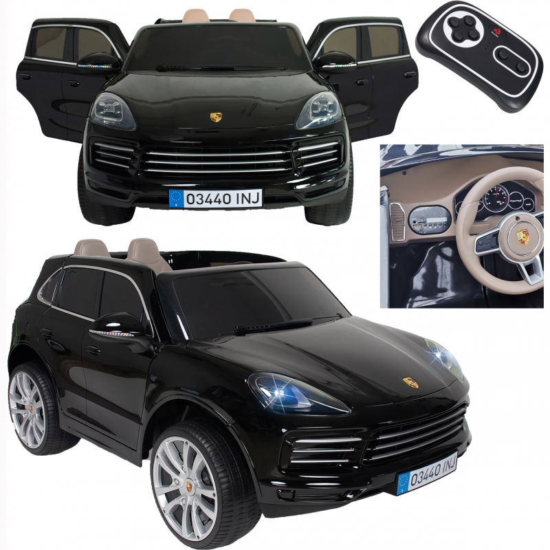 Laste kahekohaline elektriauto - Porsche Cayenne S, must