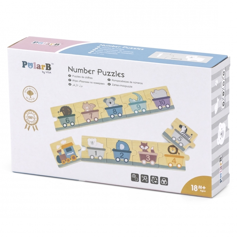 Puidust puzzle Viga PolarB, numbrid