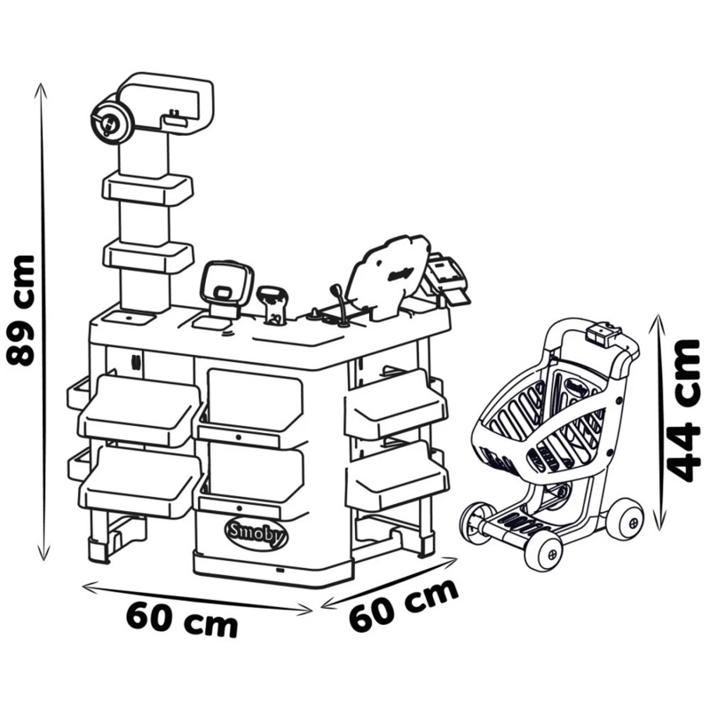 smoby supermarket koos käruga