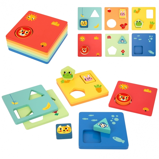 Montessori puust puzzle - Loomad