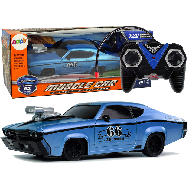 Mustang GT 66 kaugjuhitav sportauto, 1:20, sinine