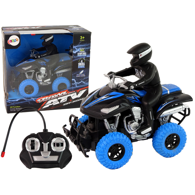 27 Mhz 1:18 patarei kaugjuhtimispuldiga quad bike, sinine