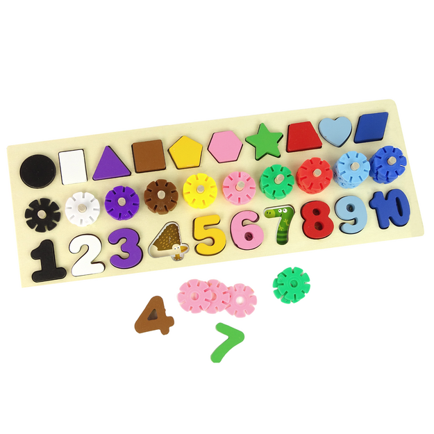 Puidust hariduslik puzzle 3in1