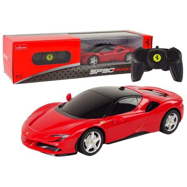 Ferrari SF90 Rastar kaugjuhtimispuldiga auto, 1:14, punane