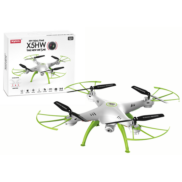 SYMA X5HW kaugjuhtimisega droon, valge/roheline