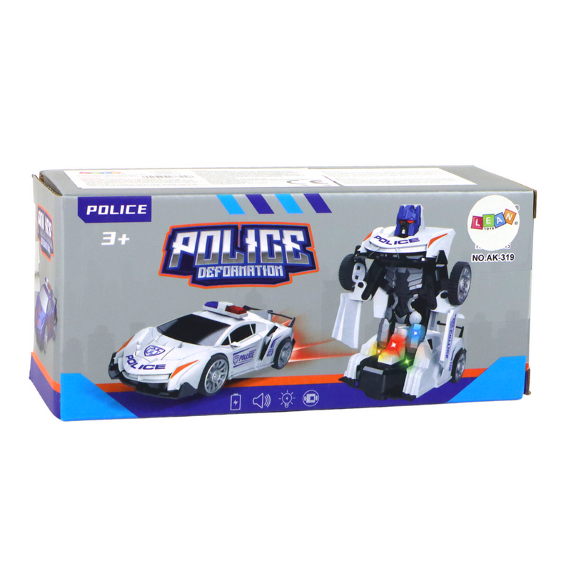 Politseiauto - robot 2in1, valge