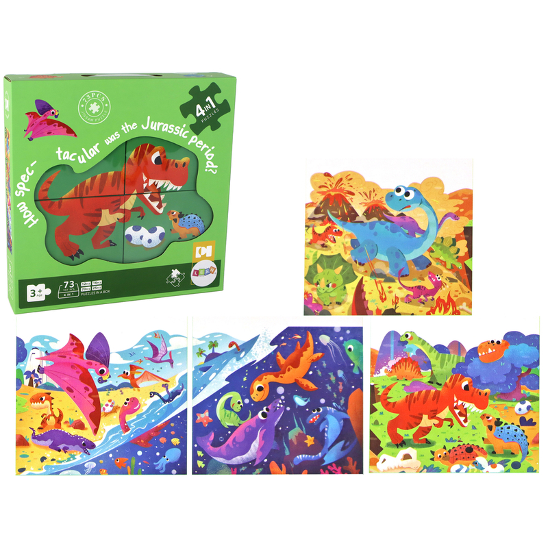 Puzzle 4in1 Dinosaurused, 73 tükki