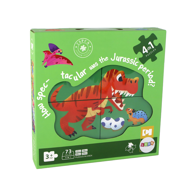 Puzzle 4in1 Dinosaurused, 73 tükki