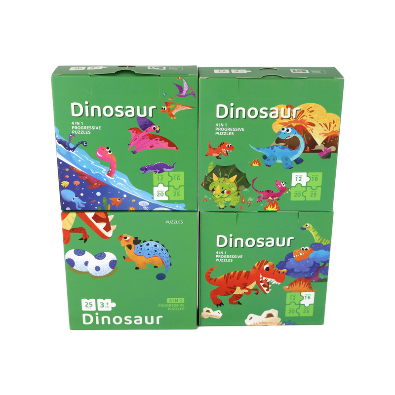 Puzzle 4in1 Dinosaurused, 73 tükki