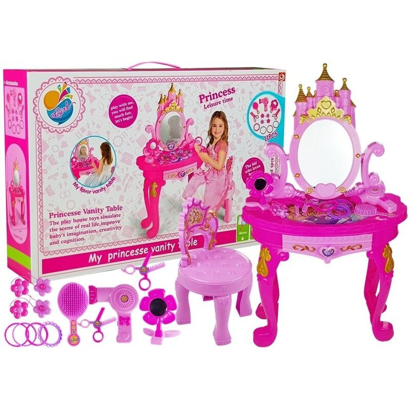 Kosmeetiline laud koos tooliga "Princess Castle"